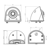 Système de moniteur de caméra à vue surround grand angle à 180 degrés à double objectif avec résolution 4K pour la vue à vol d'oiseau RV