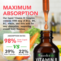 Acentiallabs Complexe de vitamine B Stimule la croissance cellulaire Soutient la santé cardiovasculaire Gouttes de vitamine liquide
