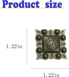 Botones Cuadrados con Patrón Retro Duolai, Accesorios Decorativos de Cuero para Bolsos, Conchos, Broches Metálicos con Tornillo - Product Image 2
