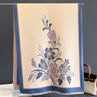 Écharpe longue vintage à motifs floraux 185 cm en fausse cachemire (polyester) épaissie, cadeau d'hiver luxueux pour homme, rehausse le style