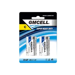 GMCELL Environmentally Friendly1.5V R14P Zinc Carbon Battery Use For Electronic Devices