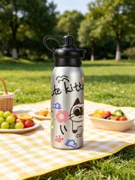 Bouteilles isothermes en acier inoxydable à double paroi, motif dessin animé, pour sport, camping, voyage, école, garçons et filles, maintien au chaud 12-24 heures