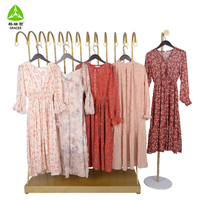 Vente en gros de robes en soie d'occasion pour femmes, friperie de haute qualité, vêtements usagés