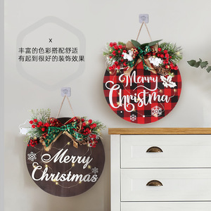 Decoración Navideña Circular de Madera para Colgar en la Pared con Luces, Decoración para el Hogar de Estilo Tradicional - Product Image 2