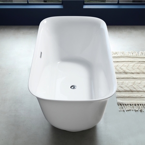Bañera acrílica ovalada independiente de pared, resistente, antiamarilleo, sin función de masaje, todo en uno, para spa y relajación. - Product Image 4