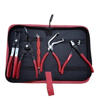 Jeu de 5 outils de réparation automobile : pinces pour flexibles et tuyaux, barre de levier, extracteur de clous ronds