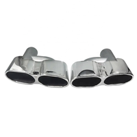 SYPES Argent Acier Inoxydable Silencieux Embout Échappement Embout Tuyau D'échappement Pour Benz W221 S300 S350 S500 S600 Modifier S65