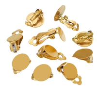 Clips d'oreille en acier inoxydable sans perçage, supports inférieurs pour boucles d'oreilles, accessoires anti-allergiques, bijoux faits main DIY