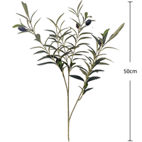 CHUANGFA Branche d'olivier écologique de 50 cm, herbe, paysage de bureau intérieur pour hôtels, pour fêtes, Pâques, Halloween, Nouvel An
