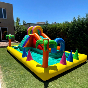 Castillo Inflable de PVC Multicolor para <span class=keywords><strong>Alquiler</strong></span>, <span class=keywords><strong>con</strong></span> <span class=keywords><strong>Piscina</strong></span>, para Fiestas y <span class=keywords><strong>Eventos</strong></span>, <span class=keywords><strong>Casa</strong></span> de Brinco Inflable <span class=keywords><strong>con</strong></span> <span class=keywords><strong>Piscina</strong></span> de Agua - Product Image 1
