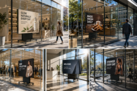 Affichage numérique LED portable et pliable pour intérieur avec roulettes, 4500 nits, P2.5 P3, pour vitrine de magasin, affichage publicitaire pour commerce de détail
