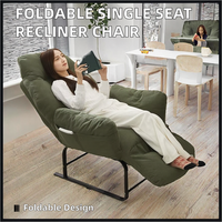 Chaise de canapé inclinable à siège unique contemporaine pliable dossier de sieste paresseux enceinte amical soutien moyen pour la maison Chaise longue