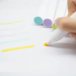 5 Colors/pack Big Volume Highlighter Pen Set Fluorescent Markers Soft Tip Art Marker