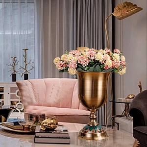 Grande Capacità di Lusso del Metallo di Vetro Antico Casa Arredamento Vasi di Fiori - Product Image 1