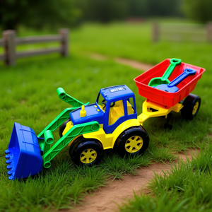 Tracteur jouet avec remorque 158-1, ensemble de jeu de véhicule agricole pour enfants, jouet de construction en plastique avec sac en filet - Product Image 2