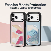 Étui de téléphone portable en cuir microfibre personnalisé en usine pour iPhone 17/18 Pro Max avec fente pour cartes, antichoc, protection 360°, étanche