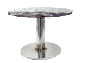 โต๊ะหมุนเค้กสแตนเลสขนาดเส้นผ่าศูนย์กลาง12นิ้วสำหรับตกแต่งเค้กหลายขนาดไม่ลื่นทนทานเป็นมิตรต่อสิ่งแวดล้อม - Product Image 2
