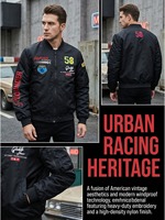 Blouson de course urbaine pour homme avec broderies audacieuses, poignets zippés, en polyester léger, vert olive ou noir