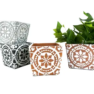 Wholesale Square Concrete Cement Flower Pot Planter Modern Design Home Garden Decor