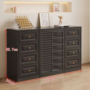 <b>Black</b> Nail Art Display Cabinet Nail <b>Polish</b> Glue Storage Cabinet Multi-layer Floor Standing Cabinet - Product Image 4