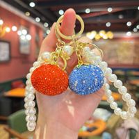 NIEUWE simulatie fruitklei strass pompoen sleutelhanger mode minimalistische kleine accessoire elegante tas charme voor dames handtas