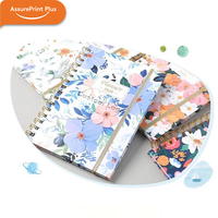 Carnet personnalisé A5 A4 A6 B5 à spirale, couverture rigide, motif floral, pour bien-être féminin, rétret, branding professionnel, cadeaux