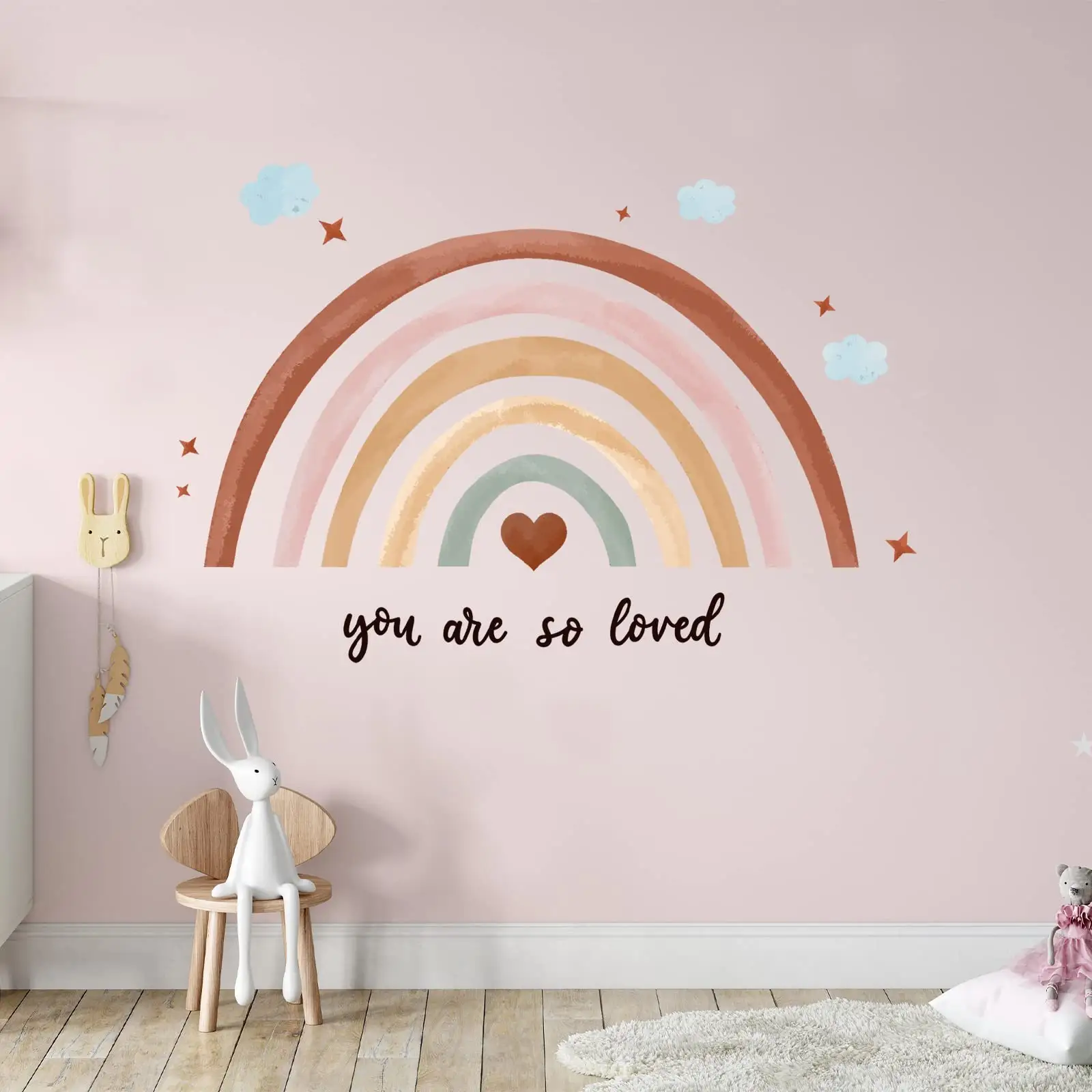 New Design Cartoon Rainbow Wall Decals 3D PVC Rainbow Sticker Removable Home Decoration Wall Decal