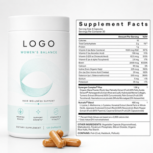 Complément alimentaire ODM Natural Care Roots Nourish pour cheveux épais et croissance rapide, à base de palmier nain et de biotine, pour le bien-être capillaire des femmes. - Product Image 3