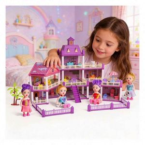 Elegante Villa Familiar, Casa Tipo Mansión con Balcón, Piscina, Tobogán, Ascensor, Muebles, Regalo para la Imaginación, Plástico, de 5 a 7 Años - Product Image 5