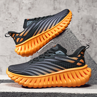 Chaussures de course pour hommes en PU antidérapant avec amorti, super élastiques, style rétro, baskets décontractées pour la randonnée en extérieur, vente en gros d'usine