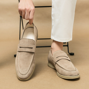 Mocasines informales <span class=keywords><strong>de</strong></span> piel auténtica para <span class=keywords><strong>hombre</strong></span>, talla grande 38-46, <span class=keywords><strong>zapatos</strong></span> <span class=keywords><strong>de</strong></span> vestir planos sin cordones a la moda con cierre sin cordones para invierno - Product Image 4