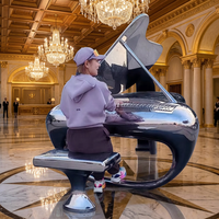 Sculpture de piano en acier inoxydable poli à la main, design personnalisé, décoration de haute qualité pour intérieur et extérieur, artisanat métallique