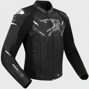 เสื้อแจ็กเก็ตมอเตอร์ไซด์สำหรับผู้ชาย, เสื้อสำหรับนักแข่งรถหรือขี่แบบเจาะรูหนังวัวสำหรับขี่รถมอเตอร์ไซด์ในเมือง - Product Image 1
