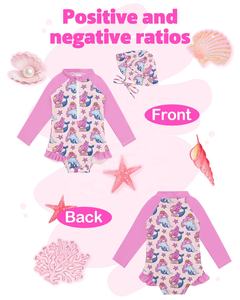 <span class=keywords><strong>Maillot</strong></span> de <span class=keywords><strong>bain</strong></span> une pièce pour bébé fille, <span class=keywords><strong>maillot</strong></span> de <span class=keywords><strong>bain</strong></span> à fermeture éclair pour tout-petits, manches longues, protection solaire UPF 50+, pour 3M-4T - Product Image 3