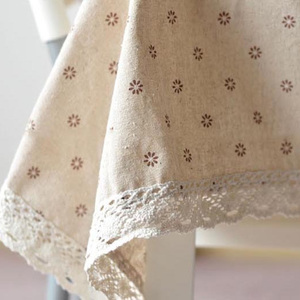 Printed Tablecloth With Daisy Patterns, Small Dots, Countryside Style Cotton And Linen <strong>Table</strong> Linen For Dining <strong>Tables</strong> And Chairs - Product Image 6