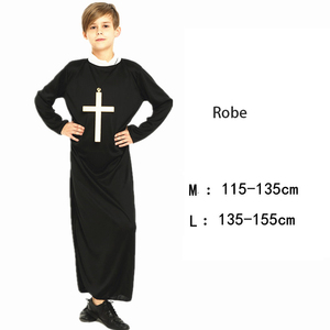 Costumi di Halloween mascherata per i ragazzi ragazze abiti sacerdoti padri missionari in gesuita costumi di cristianesimo per i bambini - Product Image 5
