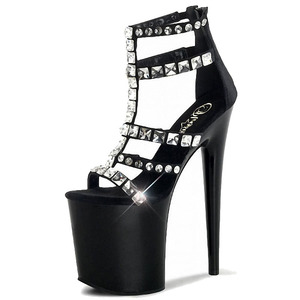 New fashion shiny black sexy <span class=keywords><strong>tacchi</strong></span> alti punk 20 super high heels Club sandali estivi scarpe da donna di grandi dimensioni - Product Image 1