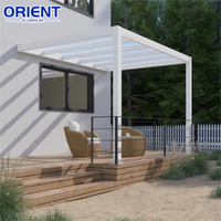 Couverture de terrasse extérieure en aluminium de haute qualité, imperméable, avec toit en polycarbonate, véranda en verre, pergola