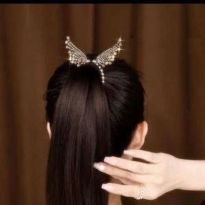 Pinces à cheveux en strass noir et <span class=keywords><strong>or</strong></span> pour femmes, pinces à cheveux, Barrettes, porte-queue de cheval, épingles à cheveux, accessoires pour cheveux - Product Image 1