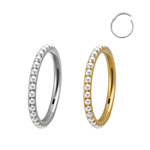 Getta 16G Anneau de perle en Titane G23 F136, Anneau segmenté articulé à clic, style Éternité Classique, pour Cartilage Hélix, Mariage - Product Image 1