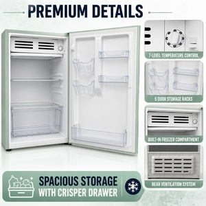 Mini-réfrigérateur vintage rétro Samsonic 120L avec compartiment congélateur, économe en énergie, fonctionnement silencieux, réfrigérateur compact pour dortoir ou bar - Product Image 4