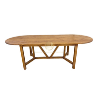 Ensemble de table et chaises de salle à manger d'extérieur moderne, 6 à 8 places, tables rectangulaires en bois pour meubles de restaurant