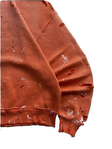 <span class=keywords><strong>Felpa</strong></span> girocollo da uomo vintage lavata <span class=keywords><strong>arancione</strong></span> effetto distressed con schizzi di vernice, top <span class=keywords><strong>oversize</strong></span> streetwear - Product Image 6