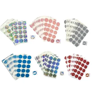 Autocollants à gratter colorés ronds de 25mm Feuille d'étiquettes Cartes-cadeaux Autocollants à gratter personnalisés