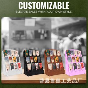 Wooden Display Rack 4 Layers Multipurpose Card Holder For Greeting Cards Journal <b>Stickers</b> Desktop Storage Organizer - Product Image 3