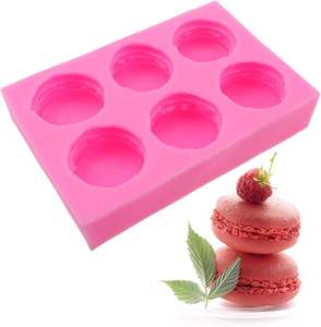 Moules de cuisson <span class=keywords><strong>à</strong></span> 6 cavités 3D <span class=keywords><strong>Macaron</strong></span> Hamburger pour bougie Muffin Gâteau/Cupcake Décoration Mini Savon Bombe de Bain <span class=keywords><strong>Macaron</strong></span> <span class=keywords><strong>Moule</strong></span> en Silicone - Product Image 3