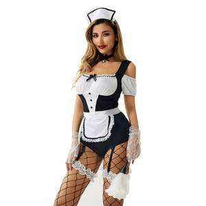 Set di Lingerie per cameriera esotica uniforme da donna 7 pezzi costumi per Cosplay Sexy da discoteca all'ingrosso - Product Image 2