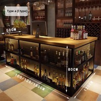 Comptoir de bar en bambou de style industriel pour café, salon de thé, restaurant et bar - Usage commercial