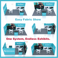 Stand d'exposition modulaire portable personnalisé pour salon professionnel, avec éclairage et étagères pour produits, pour marque de salle de sport