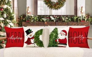 Fábrica al por mayor personalizado Juego <span class=keywords><strong>de</strong></span> 4 Feliz <span class=keywords><strong>Navidad</strong></span> Holly Jolly Santa Claus muñeco <span class=keywords><strong>de</strong></span> nieve cojín <span class=keywords><strong>funda</strong></span> <span class=keywords><strong>de</strong></span> almohada para sofá habitación cama - Product Image 3